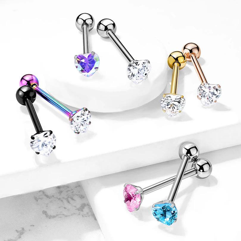 Tongpiercing met hartjessteen