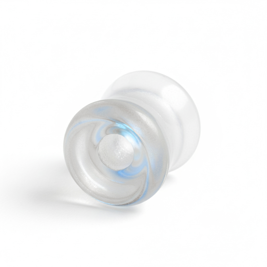 Glazen dubbele uitlopende tunnel met aurora borealis effect