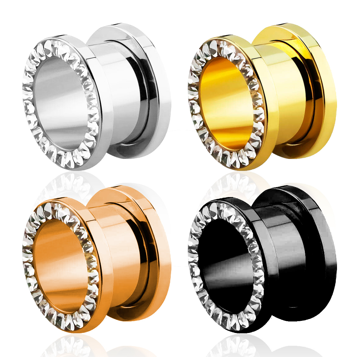 Tunnel met een ring steentjes en schroefdraad