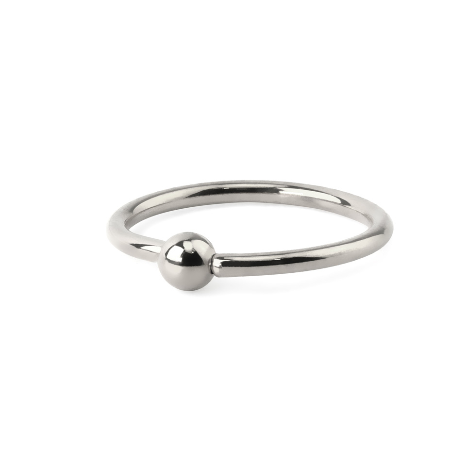 Titanium ring met vaste bal