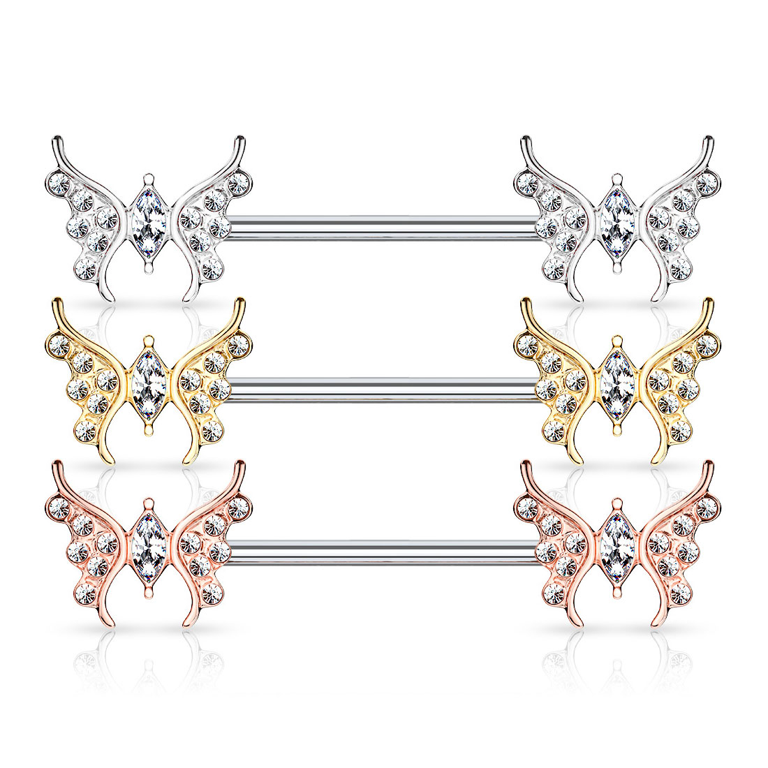 Tepelring met vlinders en steentjes