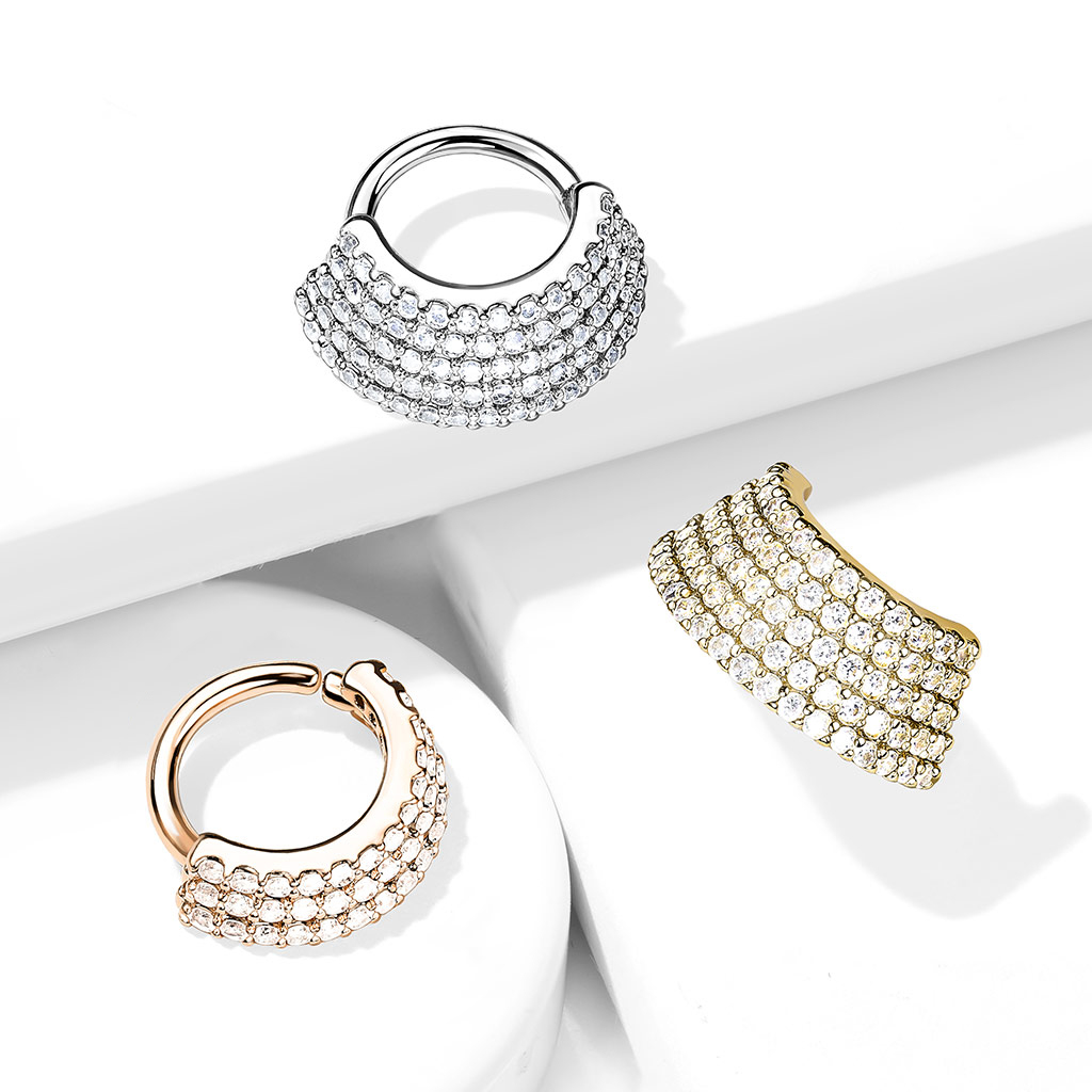 Gesloten ring met gelaagde steentjes