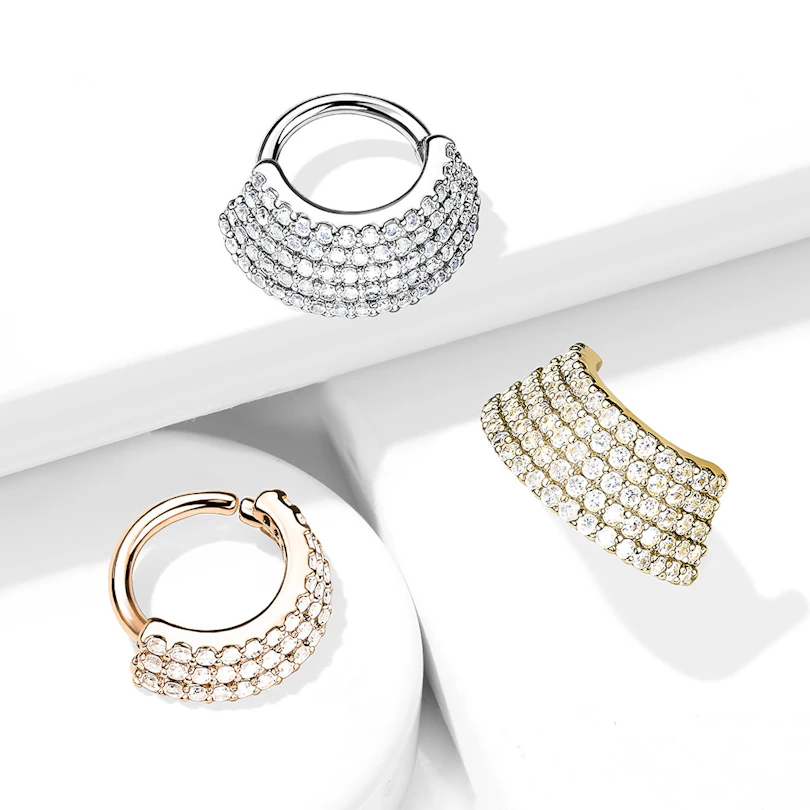 Gesloten ring met gelaagde steentjes