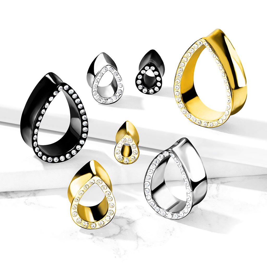 Traanvormige tunnel met steentjes